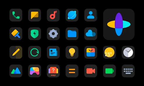 MiPlus Black – Icon Pack v1.6 [Patched]