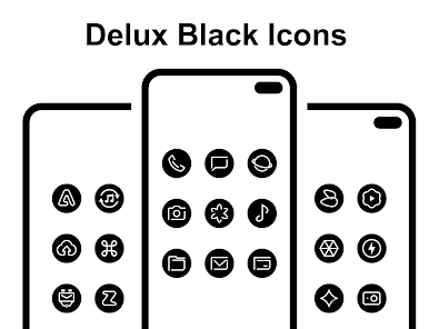 Delux Black – Round Icon Pack v1.6.1 [Patched]