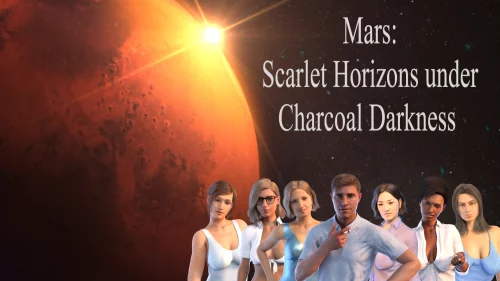 Mars Scarlet Horizons Under Charcoal Darkness